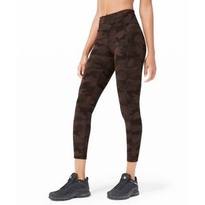 Lululemon Invigorate High-Rise Leggings Sz 4 Heritage 365 Camo Brown Earth Multi